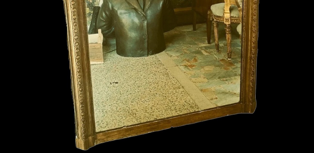 Grande specchiera in legno dorato del XIX secolo stile Napoleone III.-photo-4