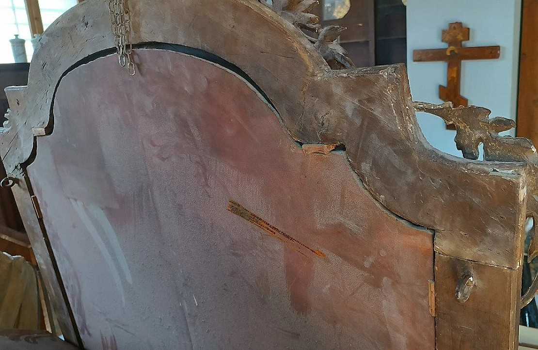 Grande specchiera in legno dorato del XIX secolo stile Napoleone III.-photo-1