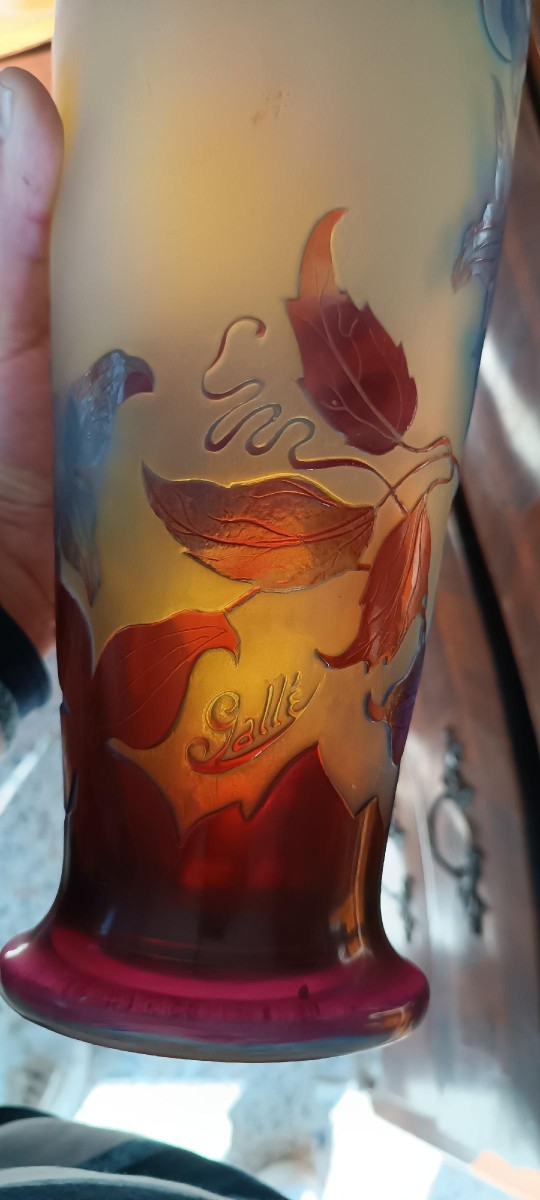 Grande vaso Gallé , un cammeo, Nancy, fine XIX/inizio XX secolo-photo-4