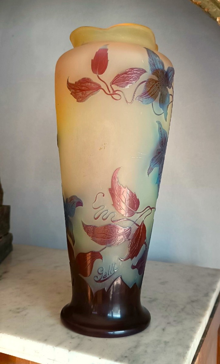 Grande vaso Gallé , un cammeo, Nancy, fine XIX/inizio XX secolo-photo-1