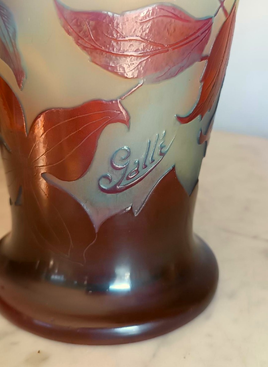 Grande vaso Gallé , un cammeo, Nancy, fine XIX/inizio XX secolo-photo-3