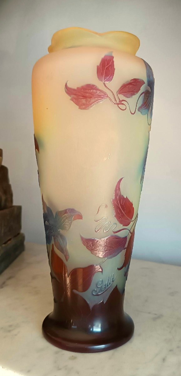 Grande vaso Gallé , un cammeo, Nancy, fine XIX/inizio XX secolo-photo-7