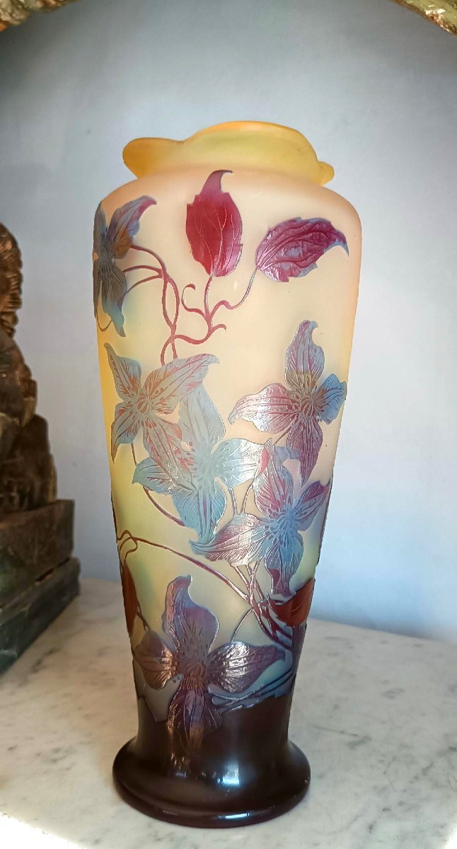 Grande vaso Gallé , un cammeo, Nancy, fine XIX/inizio XX secolo