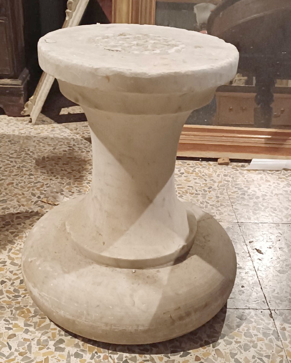 Base in marmo bianco carrara antico-photo-3