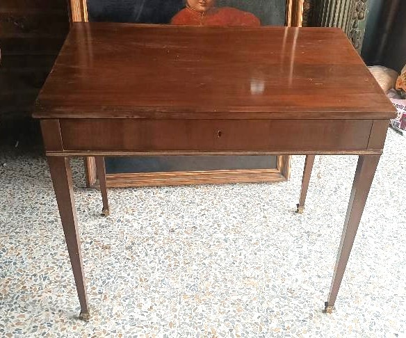 Antico tavolino scrittoio - piano scorrevole - mogano - Luigi XVI-photo-4