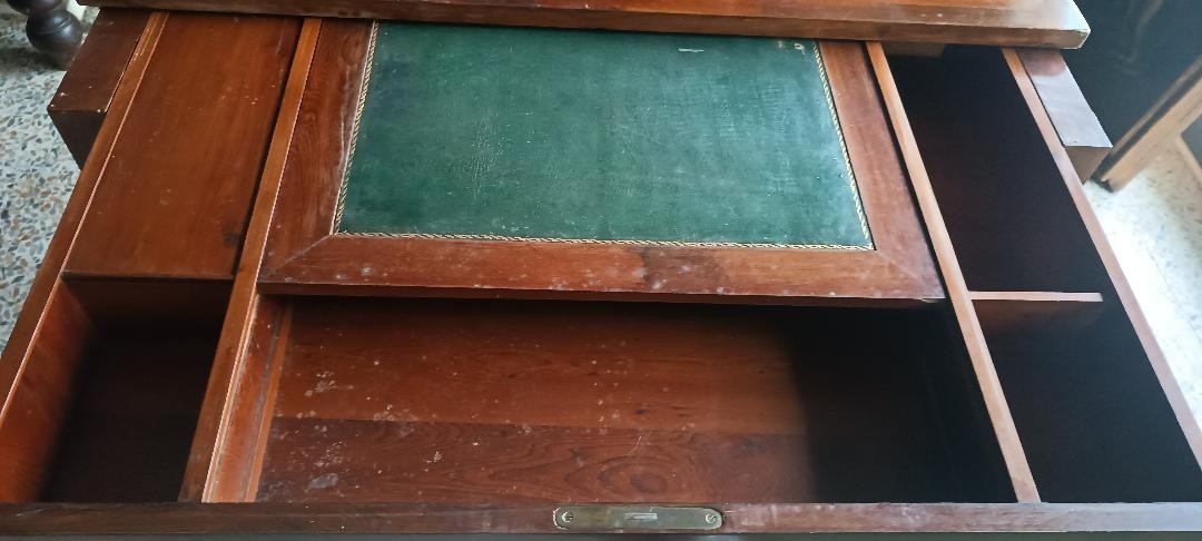 Antico tavolino scrittoio - piano scorrevole - mogano - Luigi XVI-photo-2