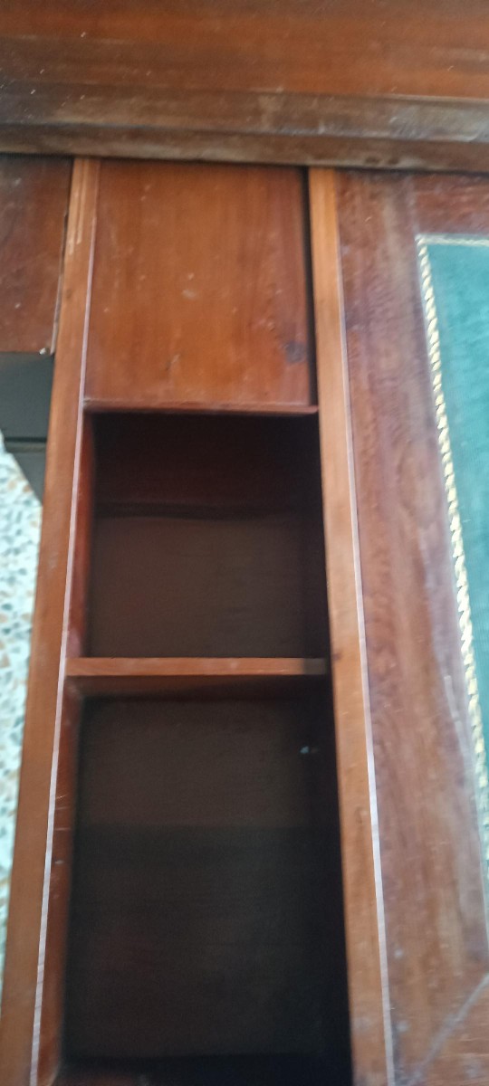 Antico tavolino scrittoio - piano scorrevole - mogano - Luigi XVI-photo-3