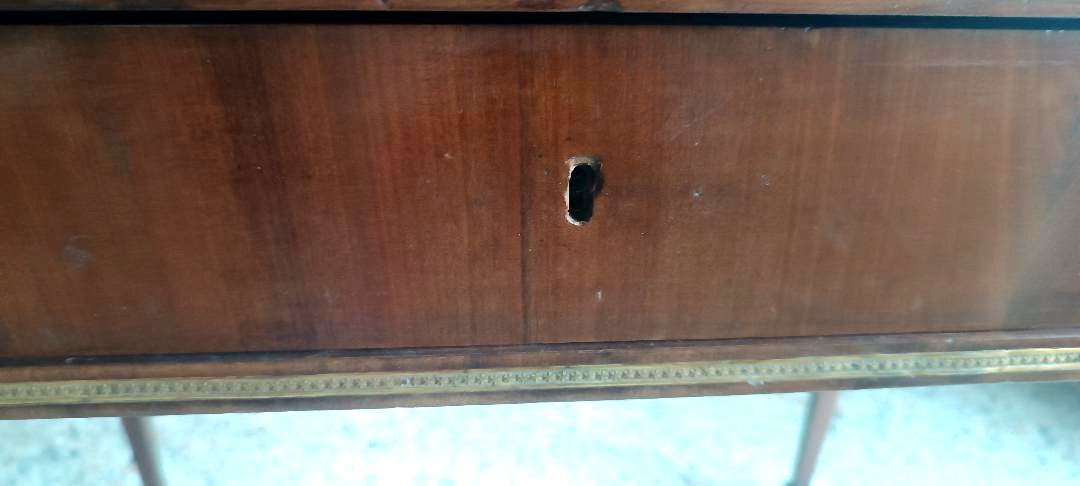 Antico tavolino scrittoio - piano scorrevole - mogano - Luigi XVI-photo-8