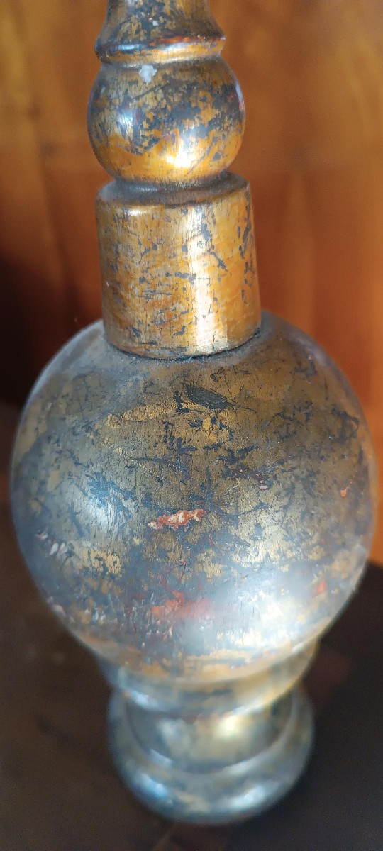 Antica croce processionale in legno dorato  -photo-1