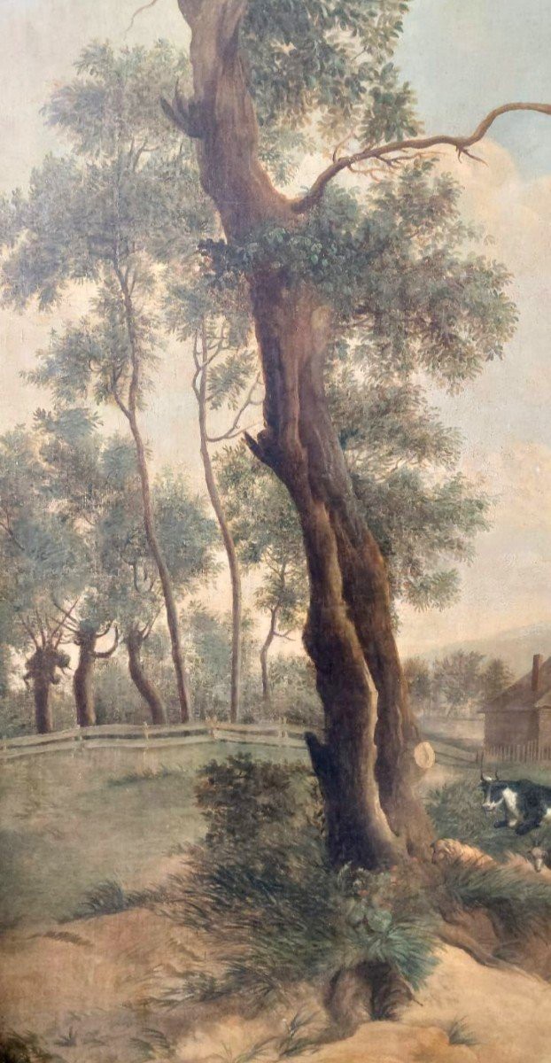 Grande dipinto olio su tela 2 mt x 1,50 mt- paesaggio animato - Charles Louis Verboeckhoven-photo-1