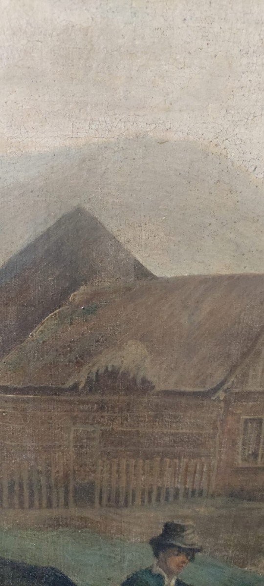 Grande dipinto olio su tela 2 mt x 1,50 mt- paesaggio animato - Charles Louis Verboeckhoven-photo-4