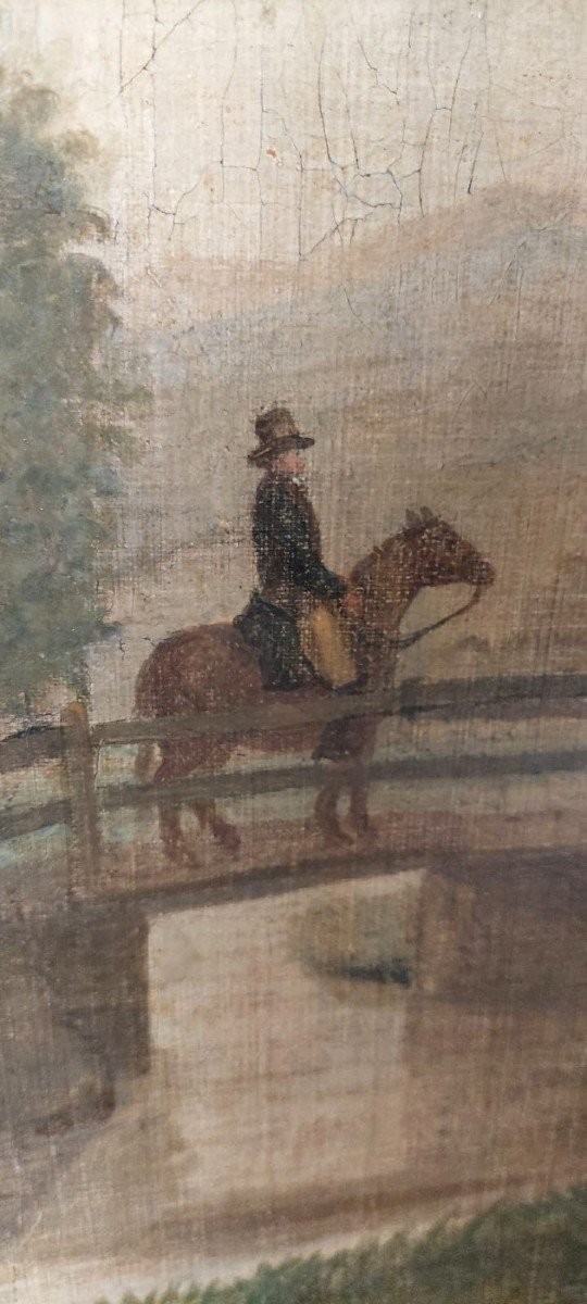 Grande dipinto olio su tela 2 mt x 1,50 mt- paesaggio animato - Charles Louis Verboeckhoven-photo-3