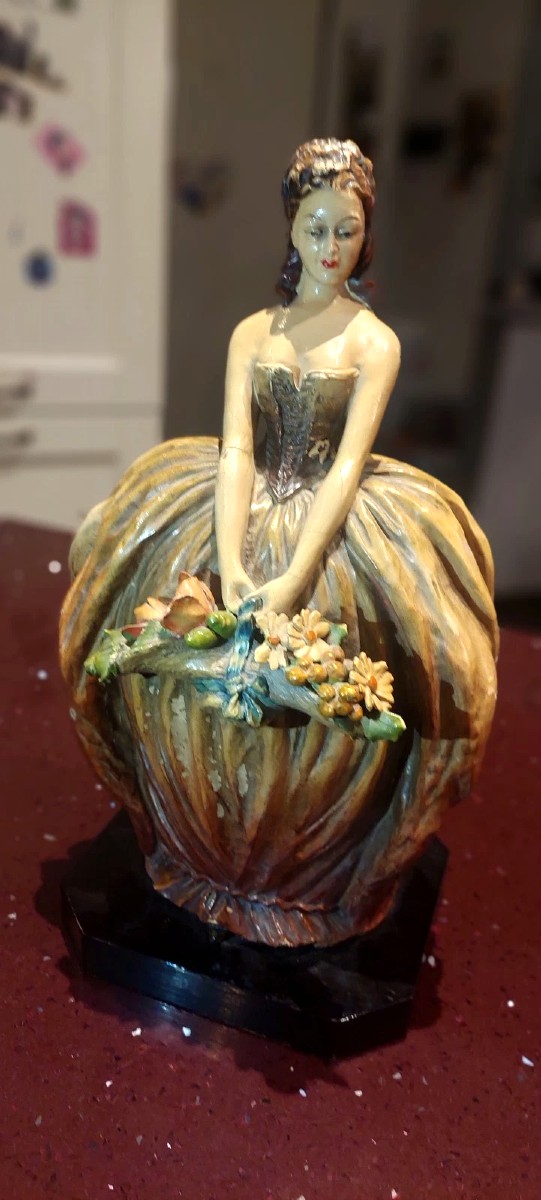 Importante Opera In Terracotta Dipinta MOLLICA Anni 30 firmata 35 Cm-photo-2