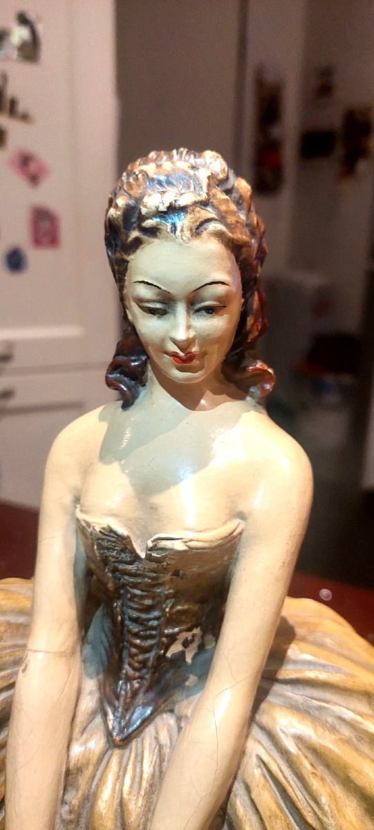 Importante Opera In Terracotta Dipinta MOLLICA Anni 30 firmata 35 Cm-photo-4