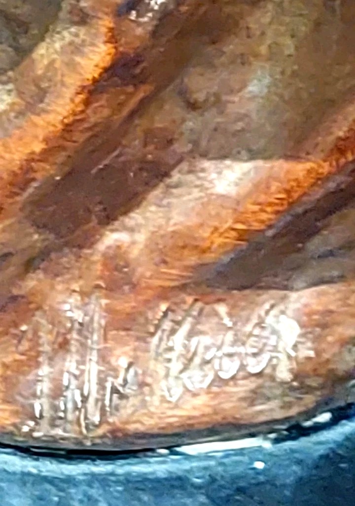 Importante Opera In Terracotta Dipinta MOLLICA Anni 30 firmata 35 Cm-photo-2