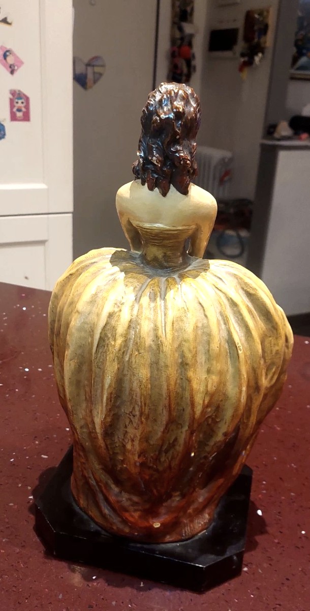 Importante Opera In Terracotta Dipinta MOLLICA Anni 30 firmata 35 Cm-photo-5