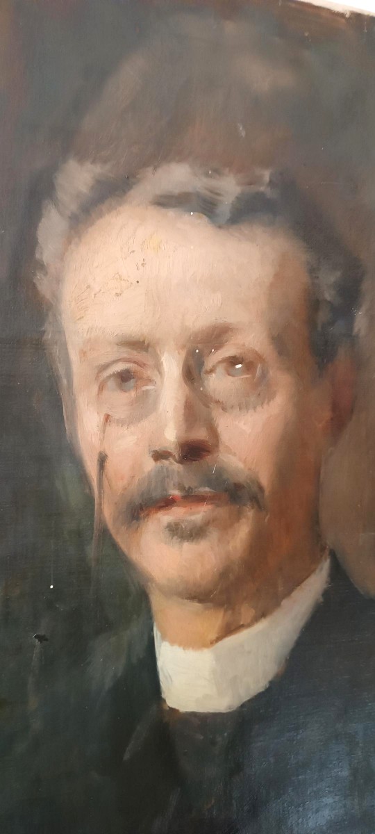 Dipinto olio su tela fine XIX secolo , ritratto-photo-4