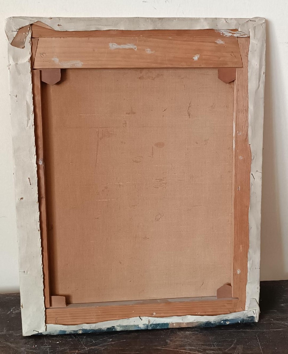 Dipinto olio su tela fine XIX secolo , ritratto-photo-1