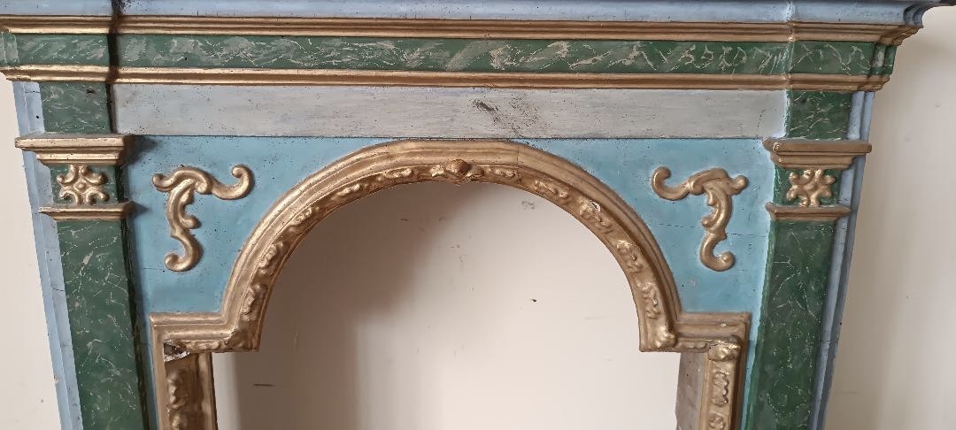 Antica Edicola ,  Cornice laccata e dorata XVIII secolo-photo-4