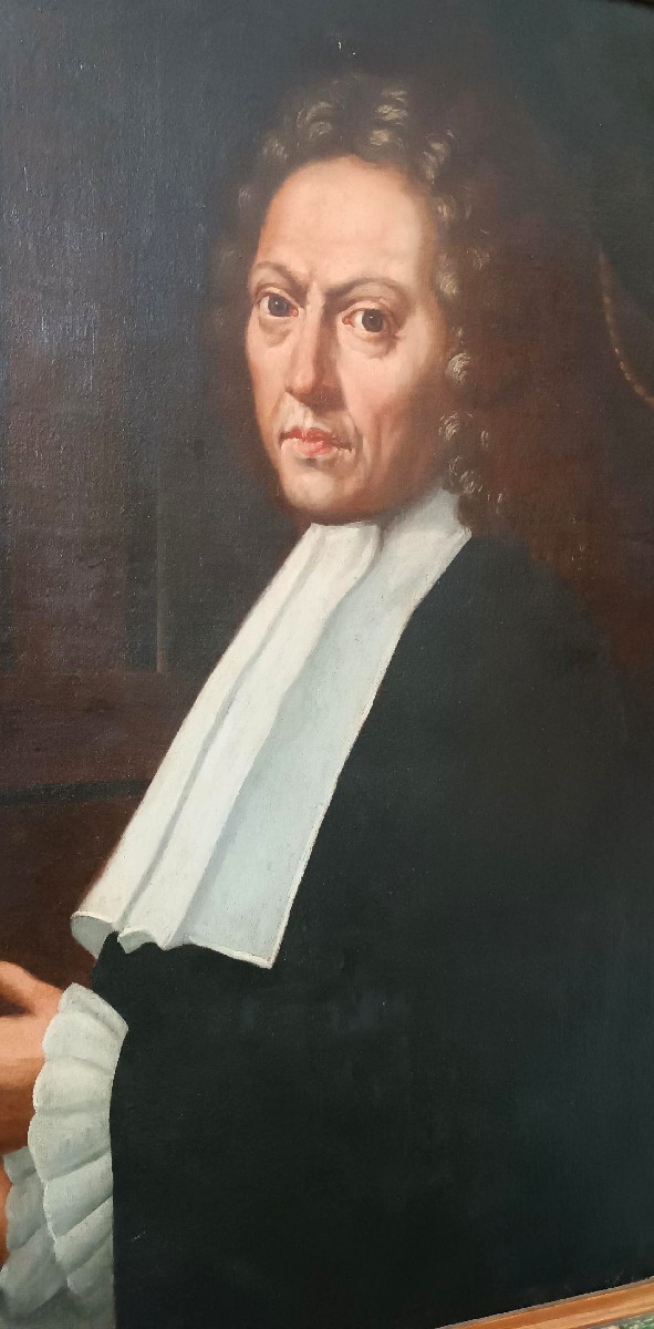 Antico dipinto ritratto di magistrato fine XVII inizi XVIII secolo-photo-2