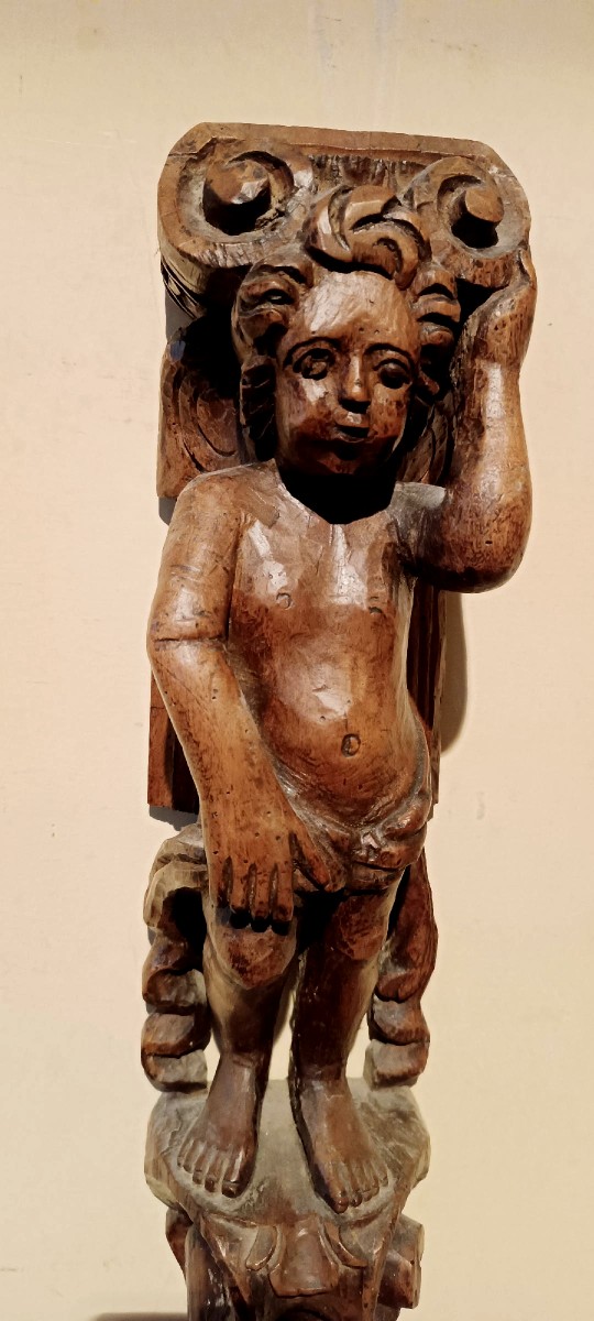 cariatide in legno scolpito, XVII secolo-photo-1