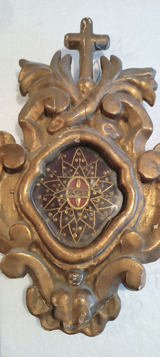Antico reliquiario in legno dorato con reliquia san Giuseppe Cottolengo -photo-3