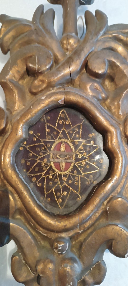 Antico reliquiario in legno dorato con reliquia san Giuseppe Cottolengo -photo-4