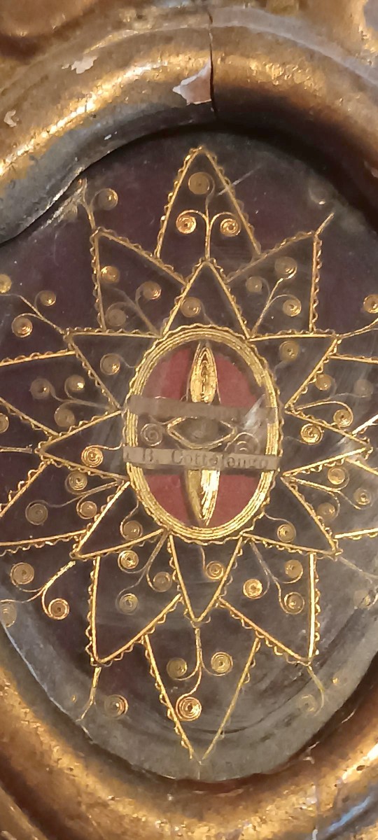 Antico reliquiario in legno dorato con reliquia san Giuseppe Cottolengo -photo-1