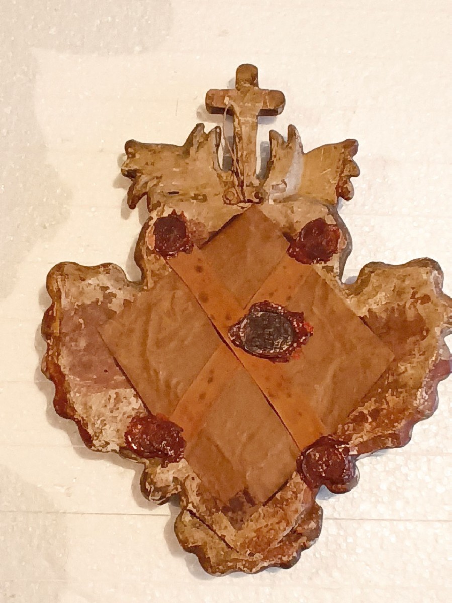 Antico reliquiario in legno dorato con reliquia san Giuseppe Cottolengo -photo-2