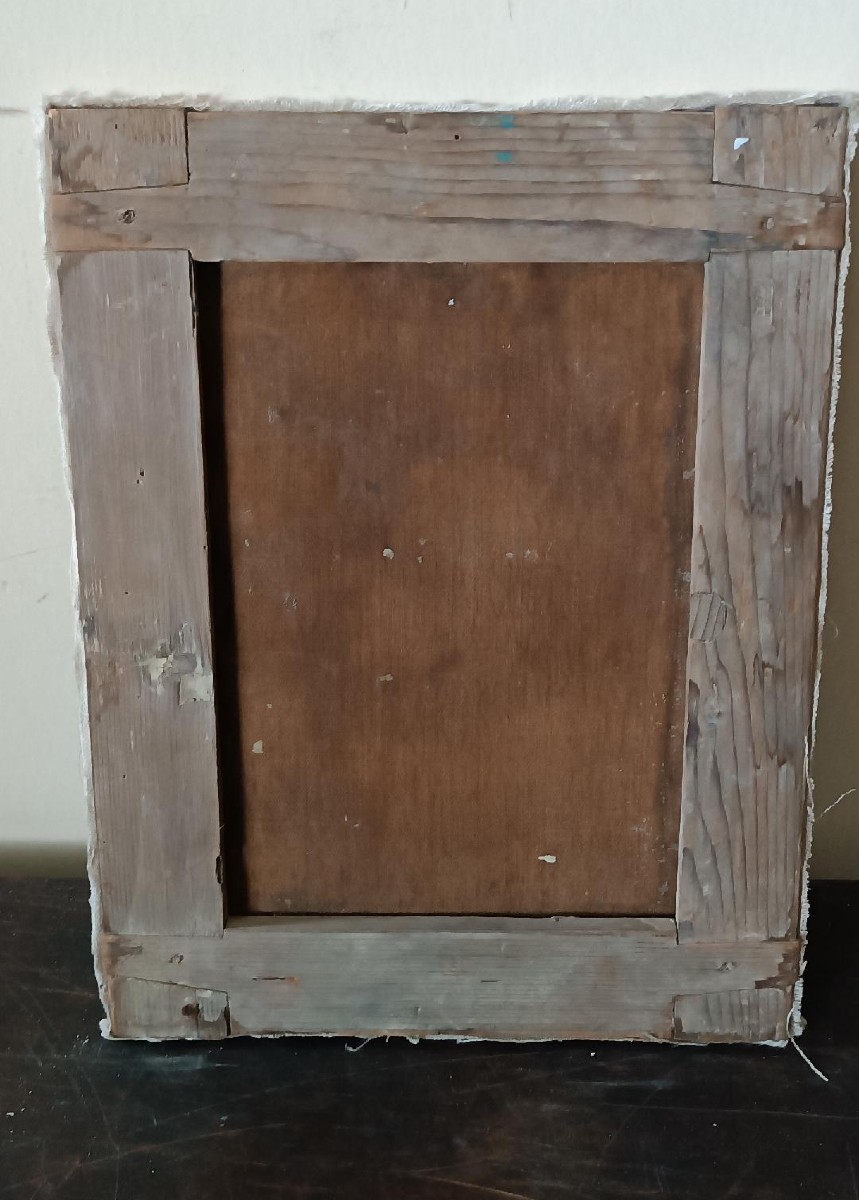 Antico olio su tela ,ritratto guerriero ,XVII secolo-photo-2