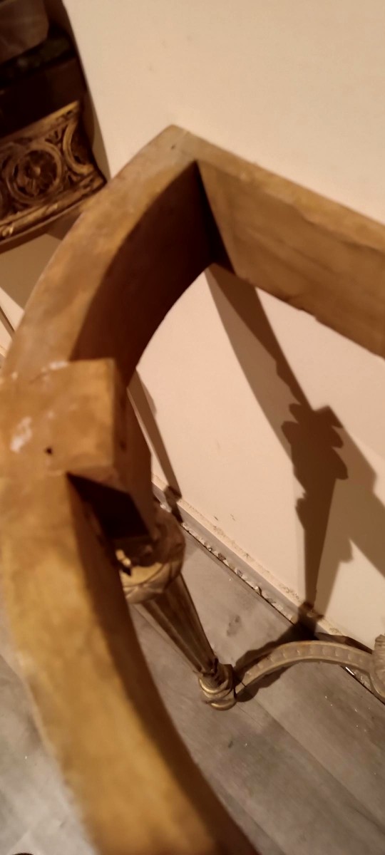 Coppia di piccole consolle in legno dorato stile Luigi XVI fine 800 Napoleone III-photo-7