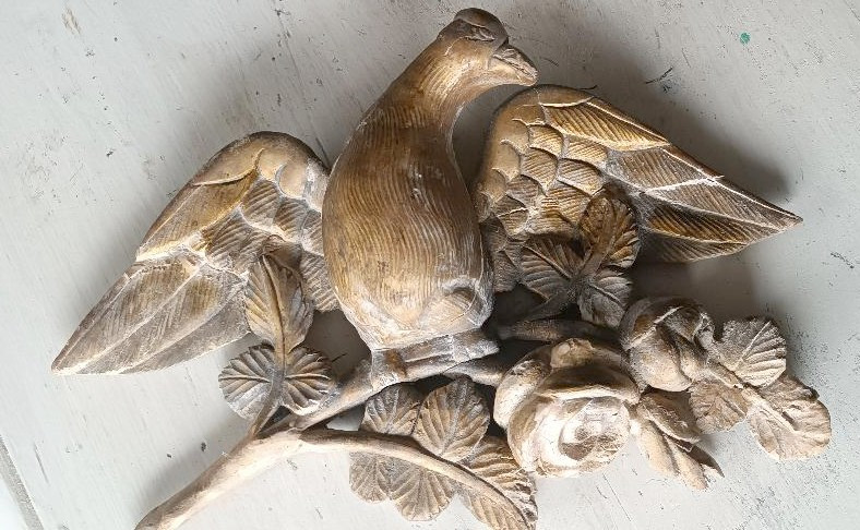 Colomba fregio in legno dorato XVIII secolo-photo-3