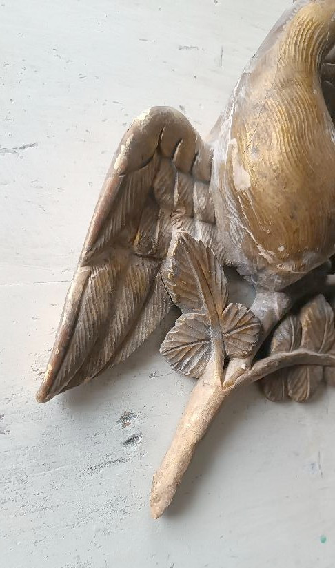 Colomba fregio in legno dorato XVIII secolo-photo-2