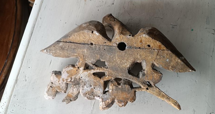 Colomba fregio in legno dorato XVIII secolo-photo-4