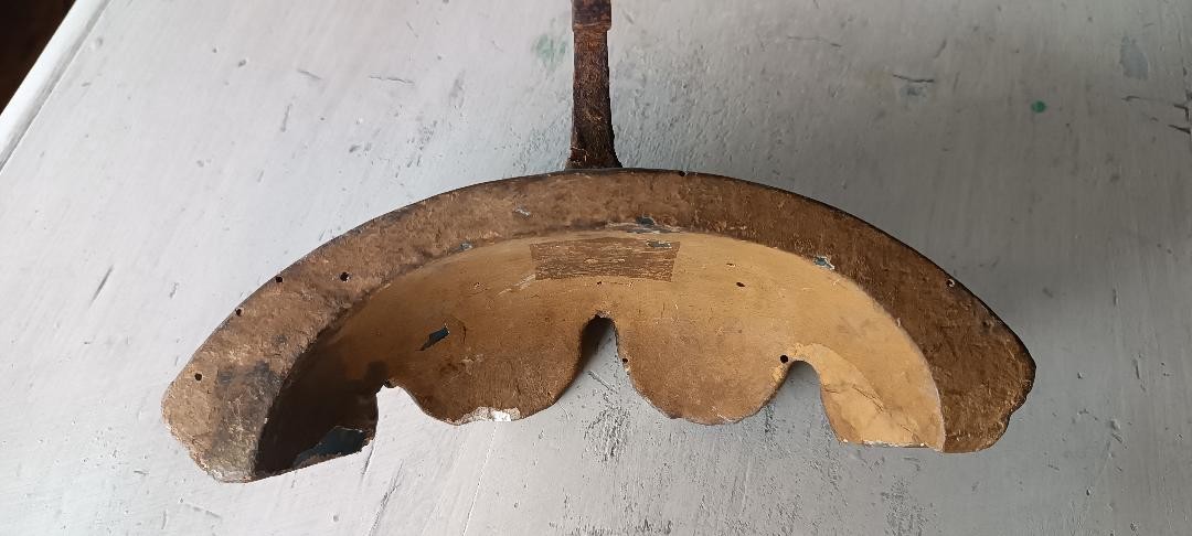 Corona da edicola frammento legno dorato XVIII secolo-photo-2