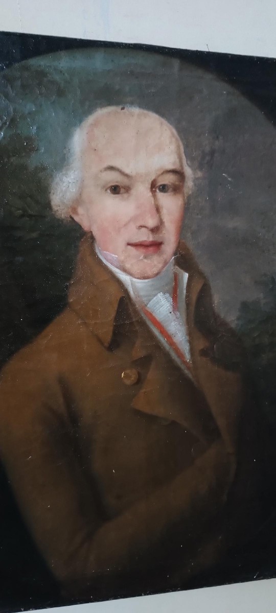 Dipinto antico ritratto Gentiluomo fine XVIII  secolo-photo-4
