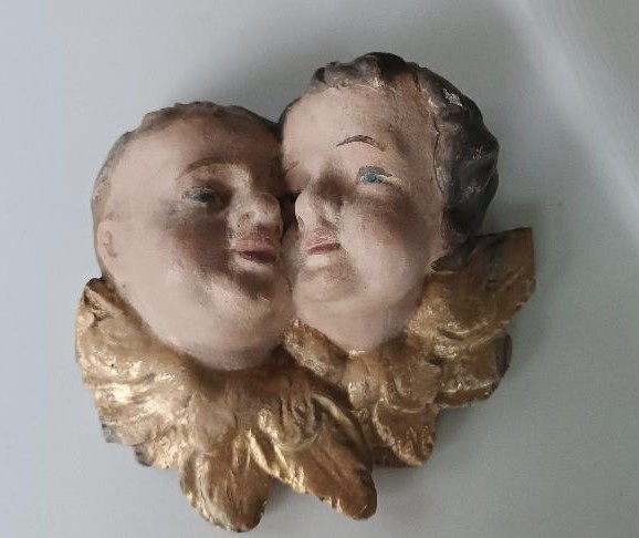 Antiche teste cherubini policromi barocco-photo-2