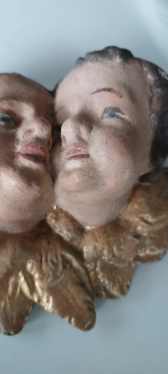 Antiche teste cherubini policromi barocco-photo-1