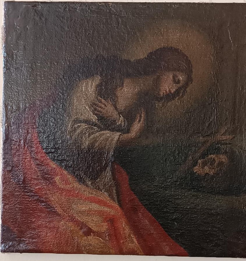 Antico olio SU tela raffigurante Maddalena XVIII secolo Scuola italiana-photo-3