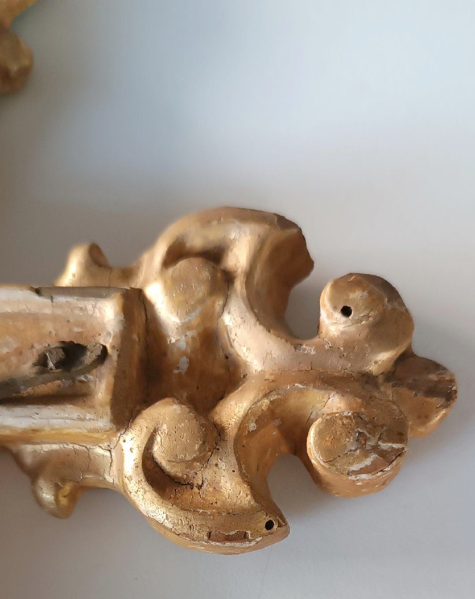 Antica croce in legno dorato XVIII secolo-photo-1