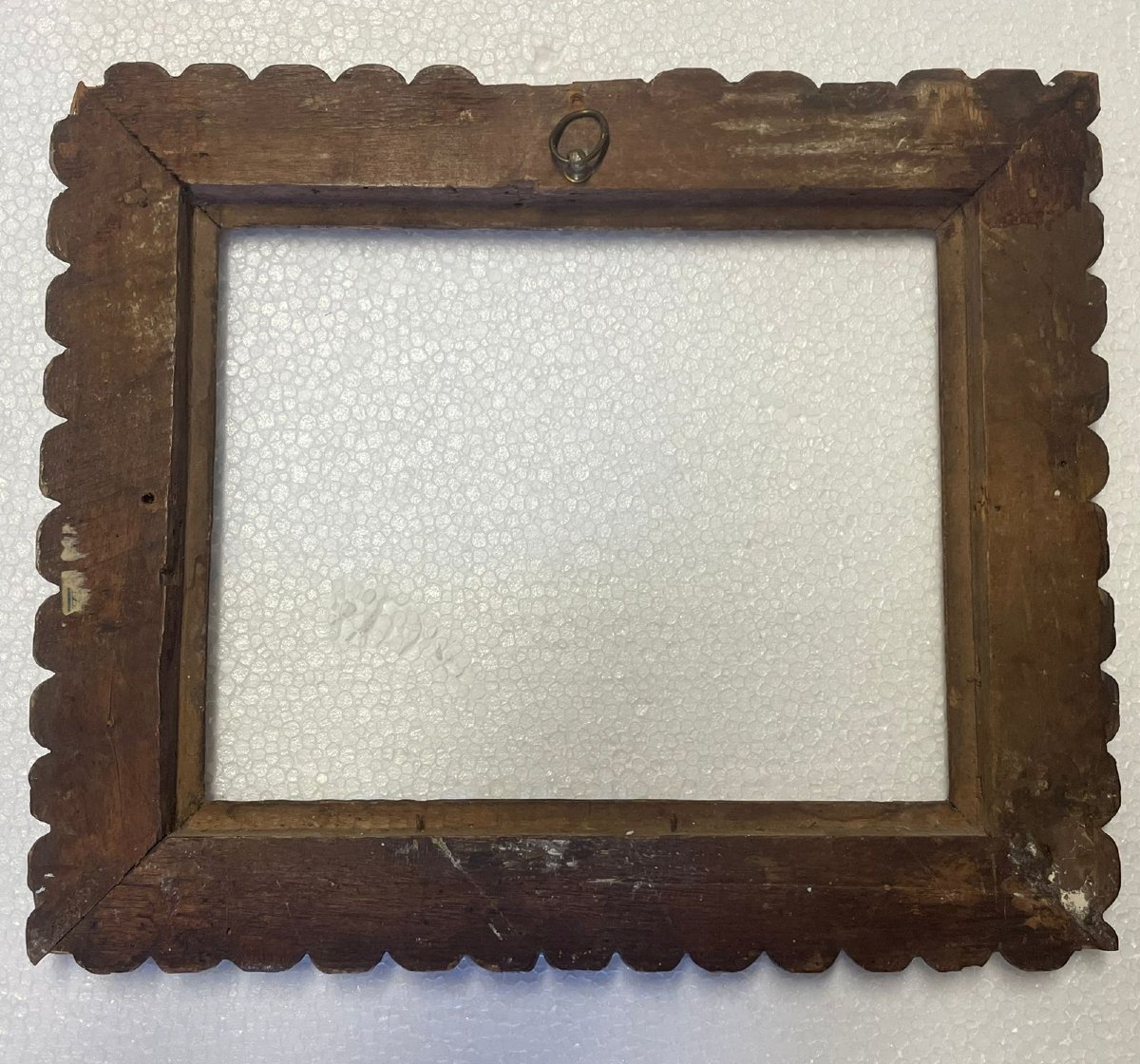 Antica cornice in legno intagliato e dorata a oro zecchino , XVII secolo ,Italia centrale-photo-3