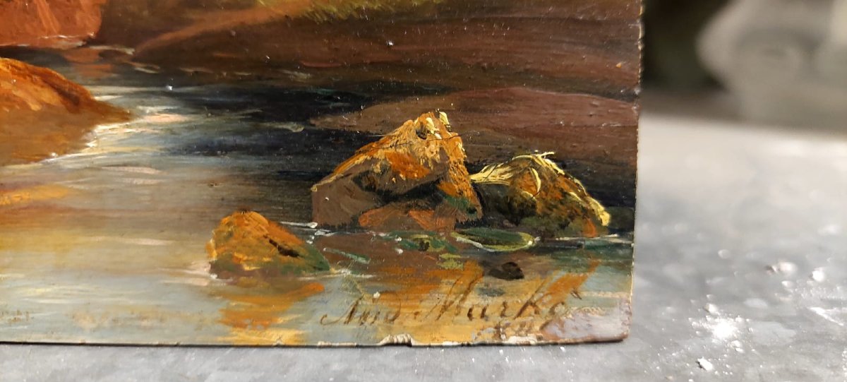 Finissimo ed elegante dipinto ad olio  su tavola , Andrea Markò-photo-5