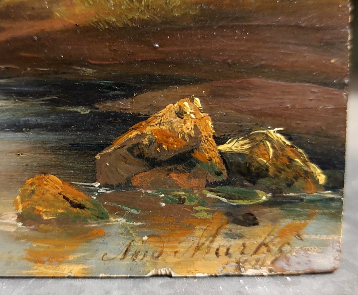 Finissimo ed elegante dipinto ad olio  su tavola , Andrea Markò-photo-6