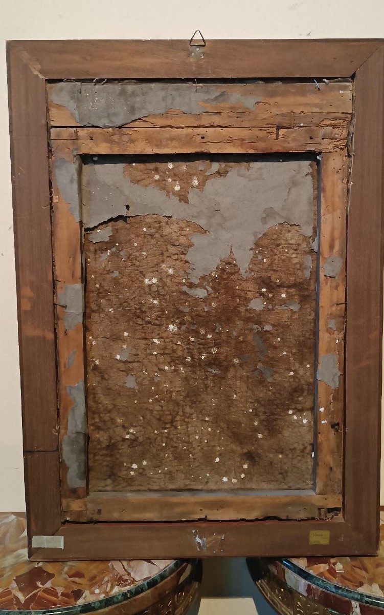 Dipinto antico .- olio su tela - Assunzione della vergine XVIII secolo-photo-3