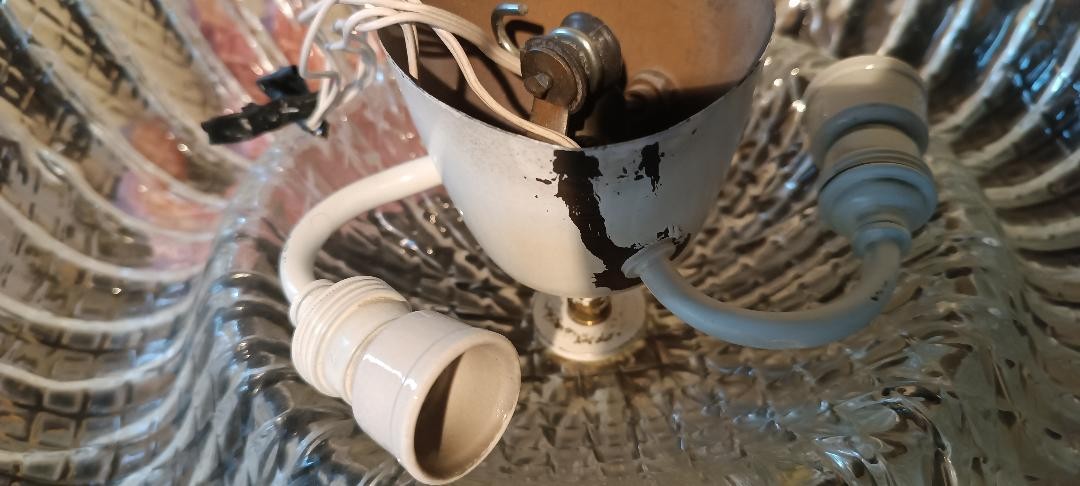 Plafoniera anni 50 lampada da soffitto murano Barovier e toso anni 50-photo-4