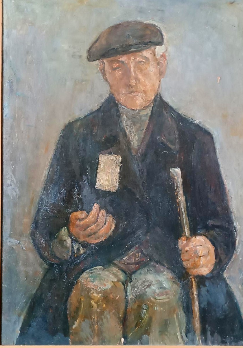 GRANDE Olio su TAVOLA FERRUCCIO FERRI -1940 - "IL CIECO" PUBBLICATO-photo-4