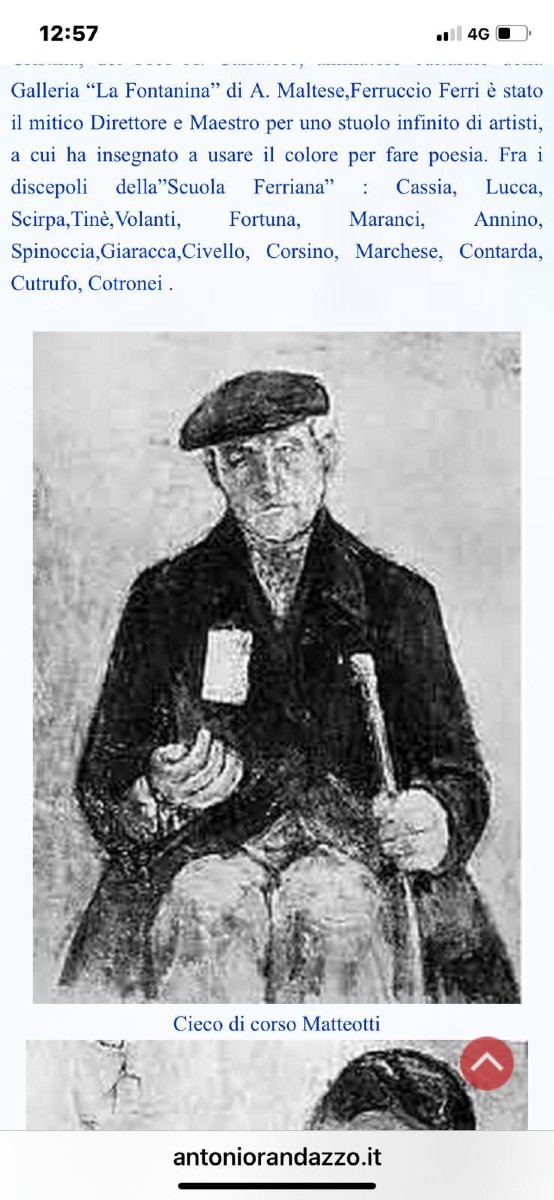 GRANDE Olio su TAVOLA FERRUCCIO FERRI -1940 - "IL CIECO" PUBBLICATO-photo-1