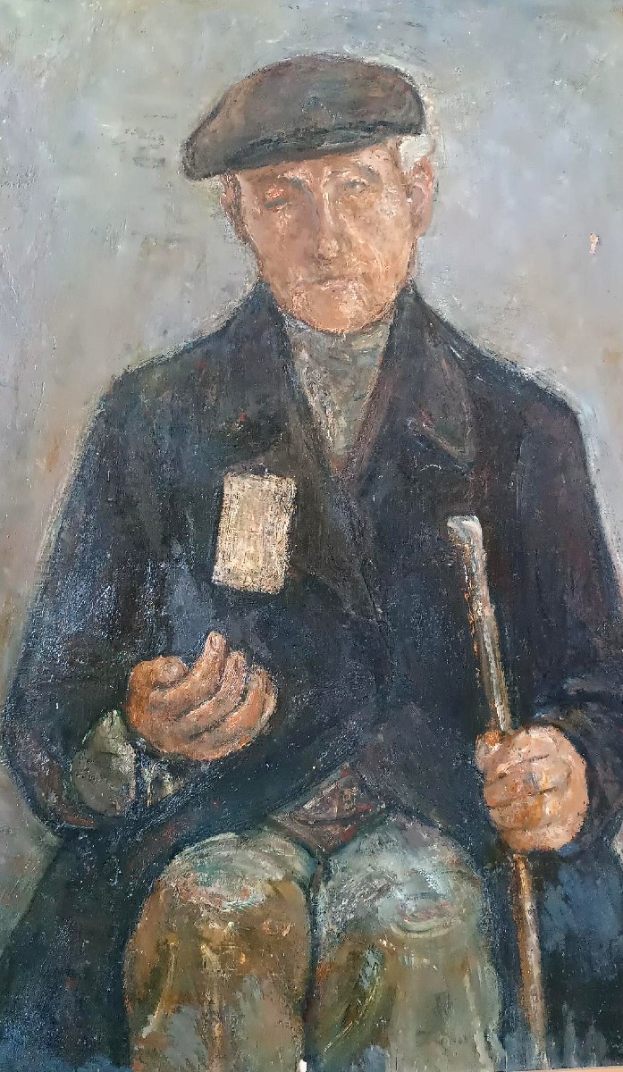 GRANDE Olio su TAVOLA FERRUCCIO FERRI -1940 - "IL CIECO" PUBBLICATO-photo-6