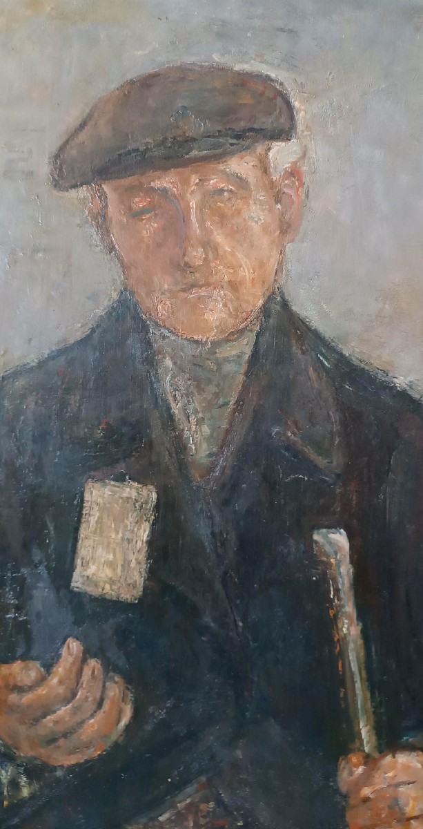 GRANDE Olio su TAVOLA FERRUCCIO FERRI -1940 - "IL CIECO" PUBBLICATO-photo-7