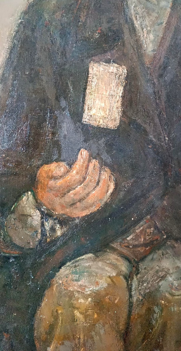 GRANDE Olio su TAVOLA FERRUCCIO FERRI -1940 - "IL CIECO" PUBBLICATO-photo-8